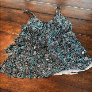 Island Escape Paisley Print Women's Swim Top- Size 16